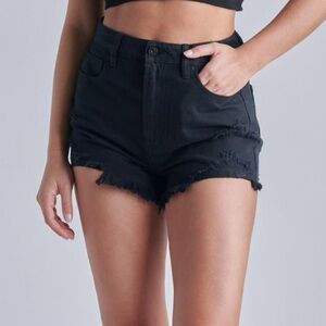 New Hidden Jeans Women's High Rise Distressed Denim Black Shorts - L